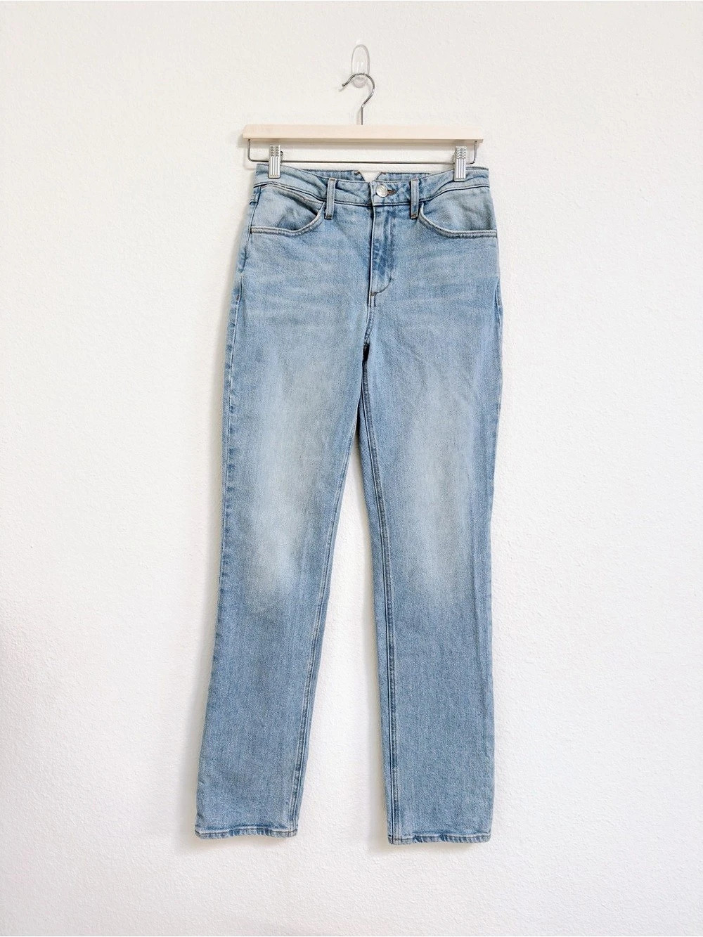 SPRWMN Light Wash Slim Straight Jeans V-Back Size 25